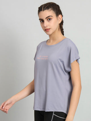 MKH Women Lavender Slim Fit Dri-Fit T-Shirt
