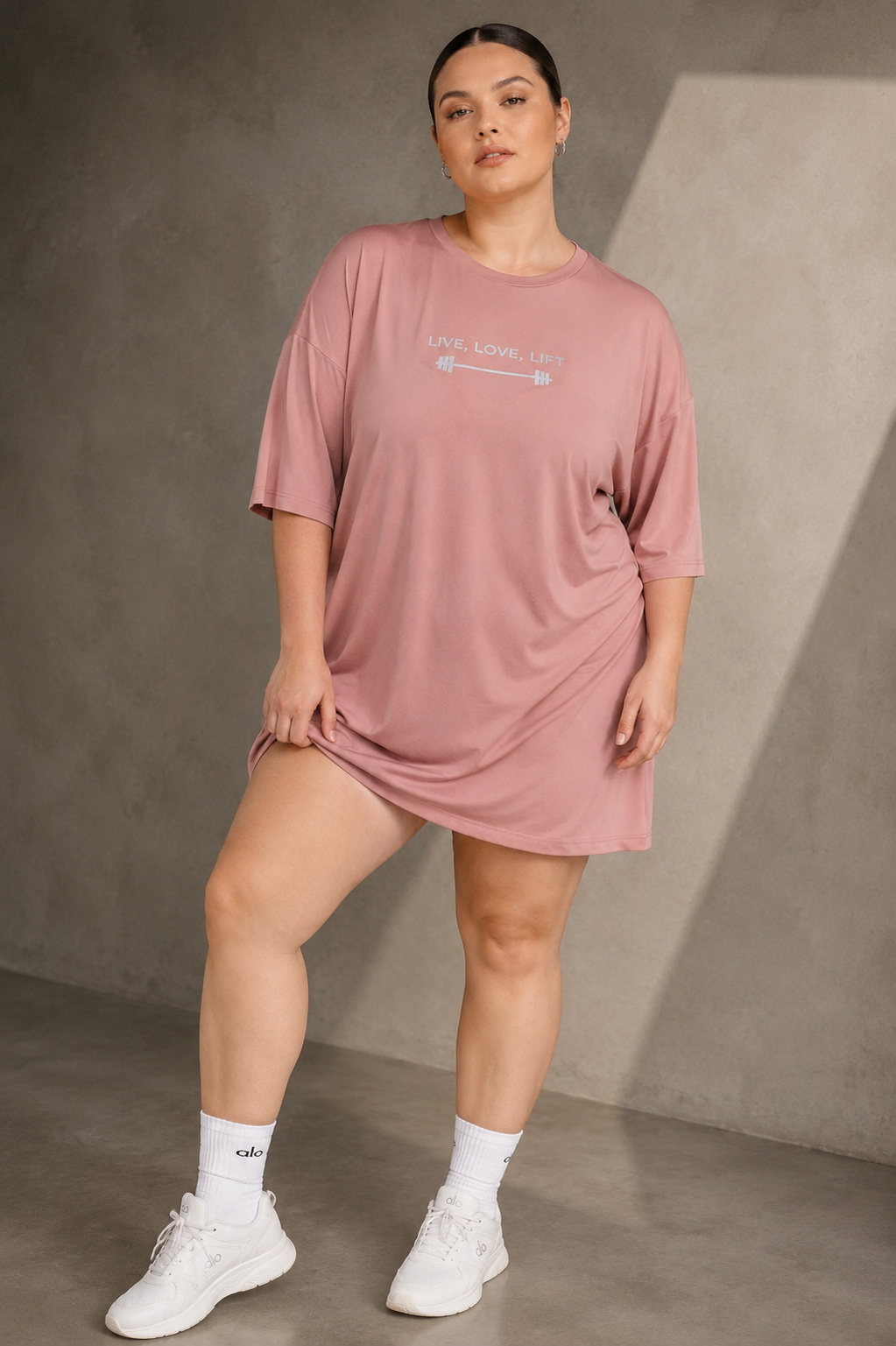 MKH Onion Pink Women Air Stretch Long Plus Size T-Shirt – Moisture Wicking & Soft Touch