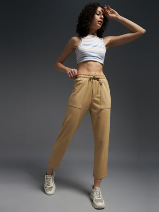 MKH Women Beige Fitness Track Pants
