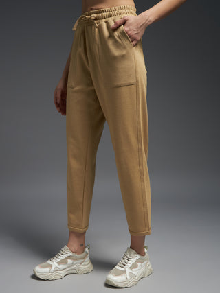 MKH Women Beige Fitness Track Pants