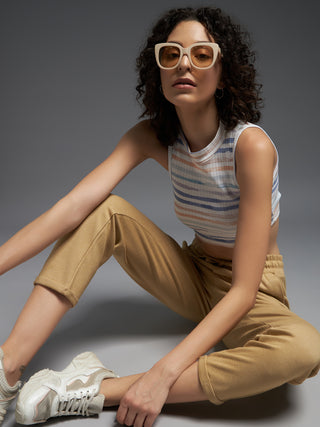 MKH Women Beige Fitness Track Pants