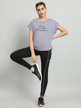 MKH Women Lavender Performance Activewear T-Shirt