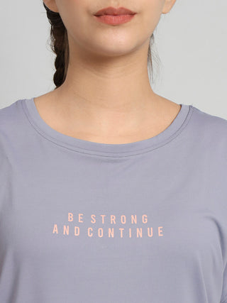 MKH Women Lavender Slim Fit Dri-Fit T-Shirt