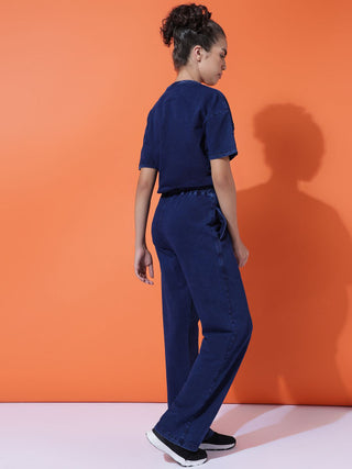 MKH Women Indigo Athleisure Co-ord Set