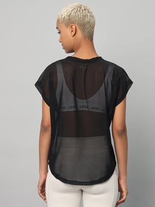 MKH Womens Active Mesh T Shirt Short Sleeves Gymwear