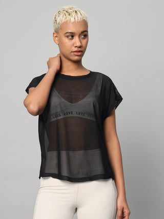 MKH Womens Active Mesh T Shirt Short Sleeves Gymwear