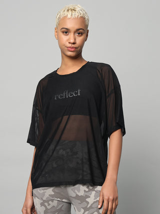 MKH EnduraFlow Black Mesh T-Shirt for Women