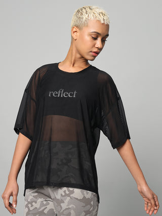 MKH EnduraFlow Black Mesh T-Shirt for Women