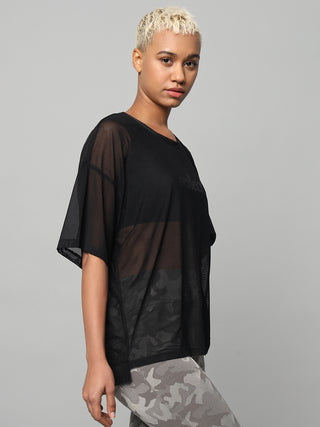 MKH EnduraFlow Black Mesh T-Shirt for Women