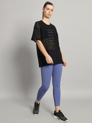 MKH Black Lightweight Mesh T-Shirt Womens Casual Activewear