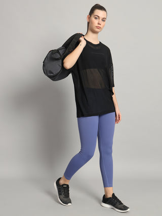 MKH Black Oversized Gym Mesh T-Shirt