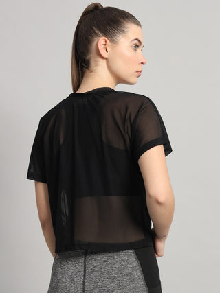 MKH Lightweight Mesh Crop Fit T Shirt Womens Workout