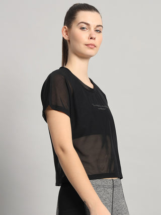 MKH Lightweight Mesh Crop Fit T Shirt Womens Workout