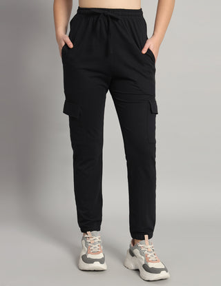 MKH Women Mid-Rise Track Pants with Drawstring Closure