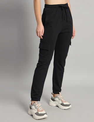 MKH Women Mid-Rise Track Pants with Drawstring Closure