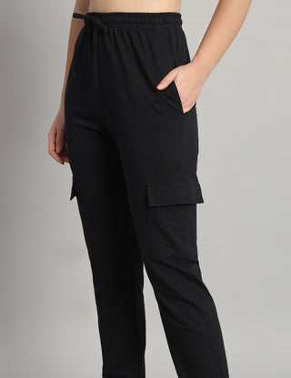 MKH Women Mid-Rise Track Pants with Drawstring Closure