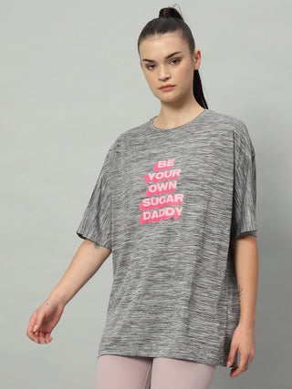 MKH Women Grey Breathable Active T-Shirt for Gym and Outdoor Activity