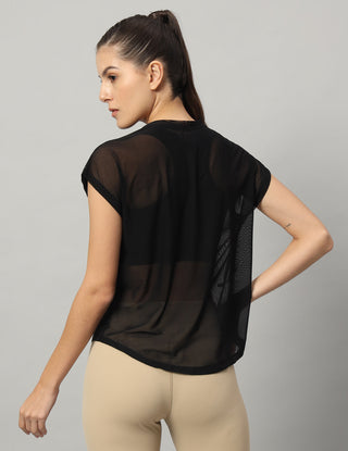 MKH Breathable Sheer Mesh T Shirt Womens Short Sleeves