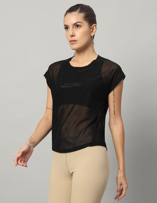 MKH Breathable Sheer Mesh T Shirt Womens Short Sleeves