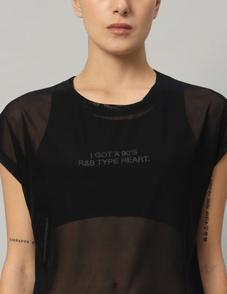 MKH Breathable Sheer Mesh T Shirt Womens Short Sleeves