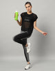 MKH Black Sheer Mesh T Shirt Womens Curved Hem Style