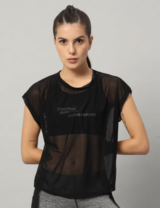 MKH Womens Mesh T Shirt Casual Short Sleeve Workout