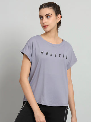 HUSTLE WOMEN DRI-FIT RELAXED FIT T-SHIRT