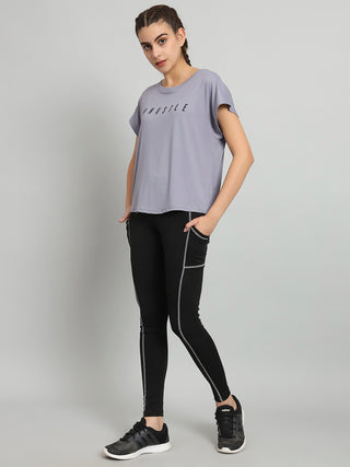 HUSTLE WOMEN DRI-FIT RELAXED FIT T-SHIRT