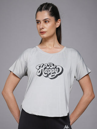 MKH Women Grey Daily Wear Modern Typography Graphic T-Shirt