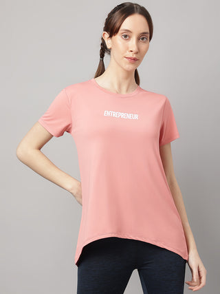 MKH Women Pink Soft Comfort Sports T-Shirt for Gym Training