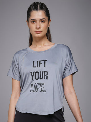 MKH Women Light Grey SwiftStride Gym Workout Top