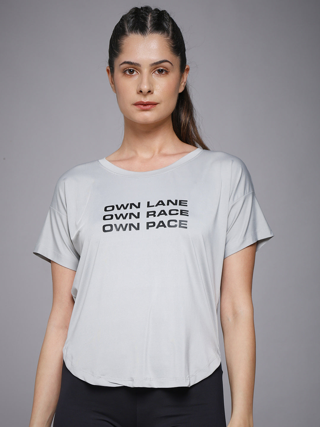 MKH Sand Grey Women Fresh Core Gym T-Shirt