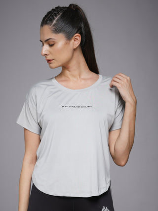 MKH Women Grey Lifestyle Urban Casual Printed T-Shirt