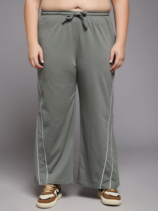 MKH Women Plus Size Olive Wide Leg Lounge Pants