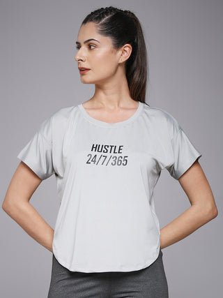 MKH Women Grey Weekend Everyday Comfort Printed T-Shirt