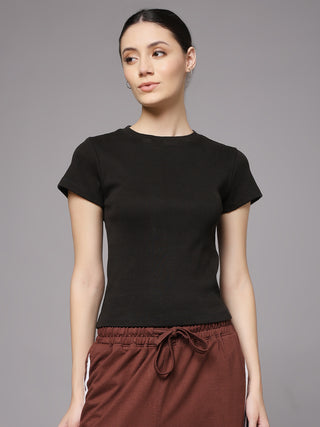 MKH Dark Olive Comfort Stretch Ribbed T-Shirt