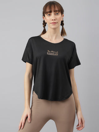 MKH Black Women Moment Dri-Fit Relaxed Fit T-Shirt