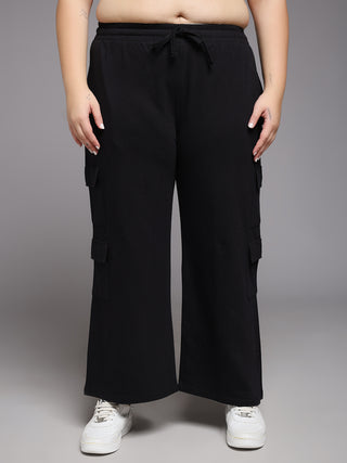 MKH Women Plus Size Black Premium Track Pants