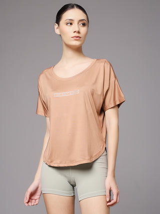 MKH Mocha Women Rapid Motion Gym T-Shirt