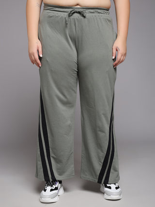 MKH Women Plus Size Green Workout Track Pants