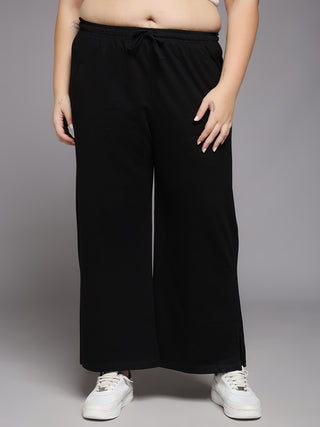 MKH Women Plus Size Black Everyday Lounge Pants