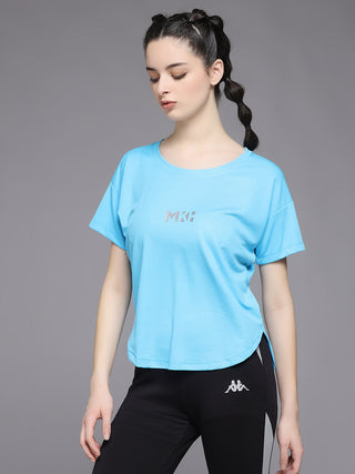 MKH Women Blue Comfortable Outdoor Training T-Shirt for Daily Wear