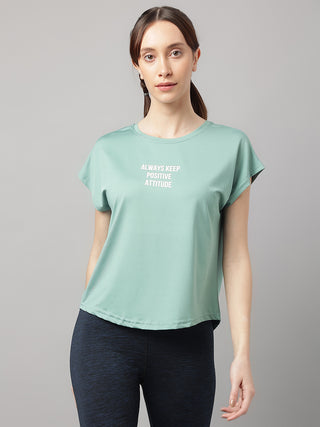 MKH Women Sea Green CoolActive Outdoor Running Top