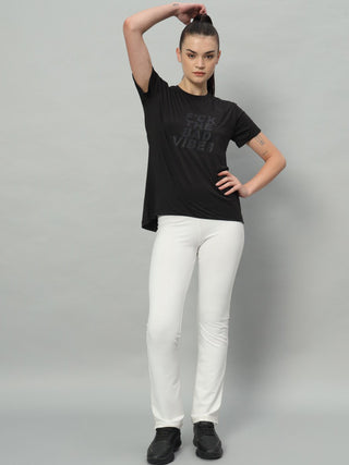 MKH Women Black Active Training Wear T-Shirt for Running