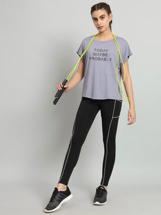MKH Women Lavender Performance Activewear T-Shirt