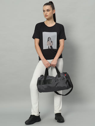 MKH Women Black Soft Comfort Activity T-Shirt for Gym Wear