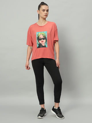 MKH Women Pink Breathable Gym Wear T-Shirt for Workout Sessions