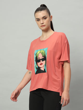 MKH Women Pink Breathable Gym Wear T-Shirt for Workout Sessions