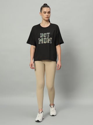 MKH Women Black Breathable Activity T-Shirt for Training Sessions