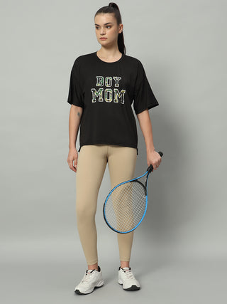 MKH Women Black Breathable Activity T-Shirt for Training Sessions